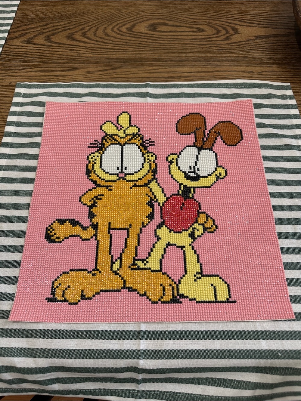 Garfield & Odie Pink Diamond Art